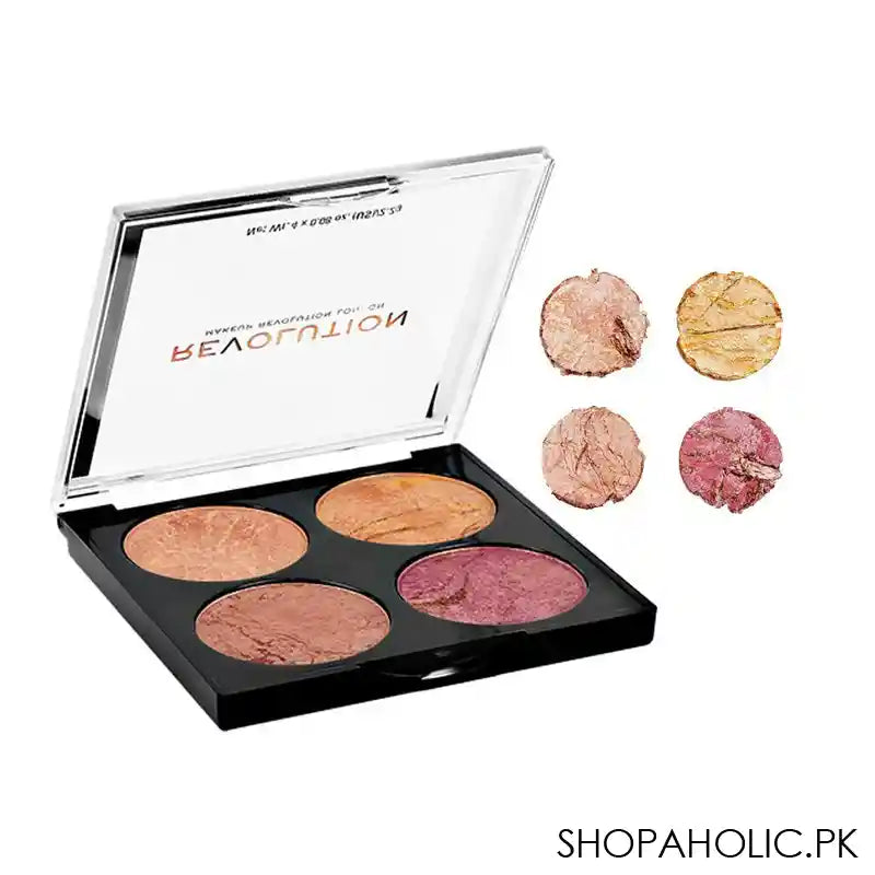 Makeup Revolution Cheek Kit, Fresh Perspective, 4 Shades - Image 4