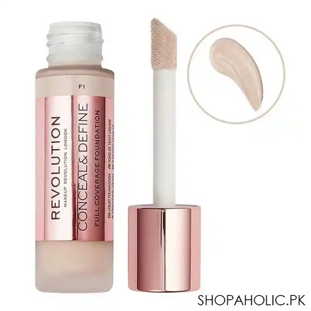 makeup revolution conceal & define full coverage foundation, f1 image2