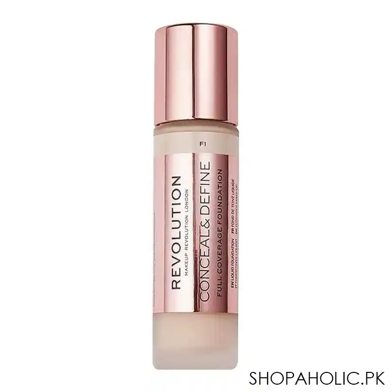 makeup revolution conceal & define full coverage foundation, f1 main image