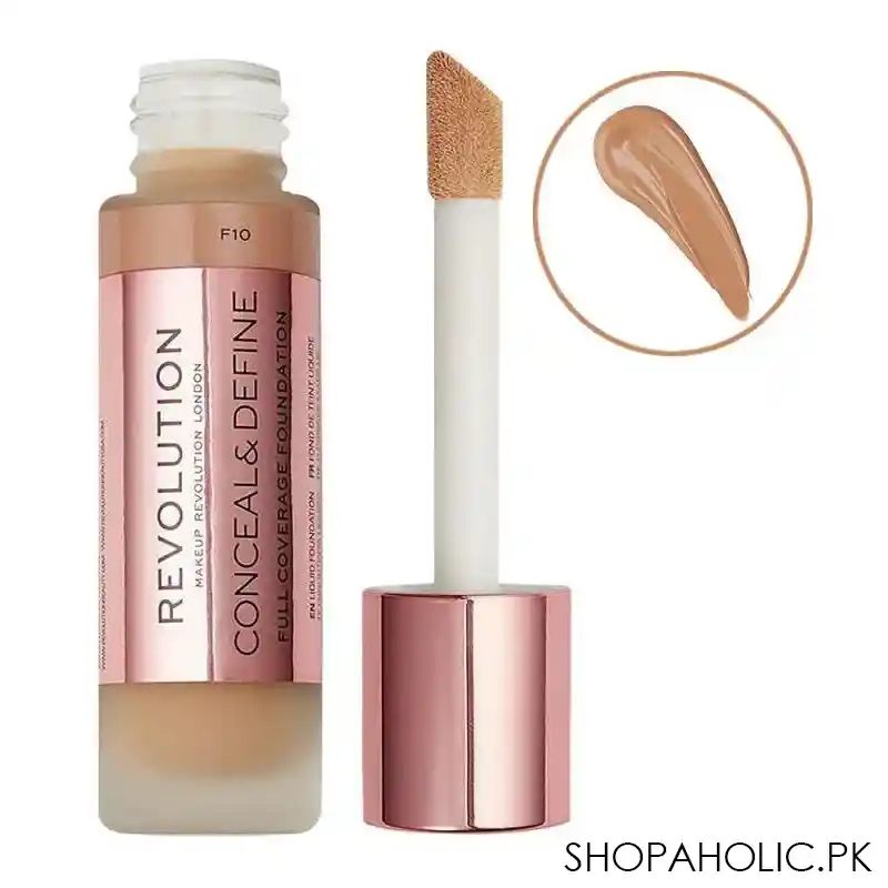 makeup revolution conceal & define full coverage foundation, f10 image2
