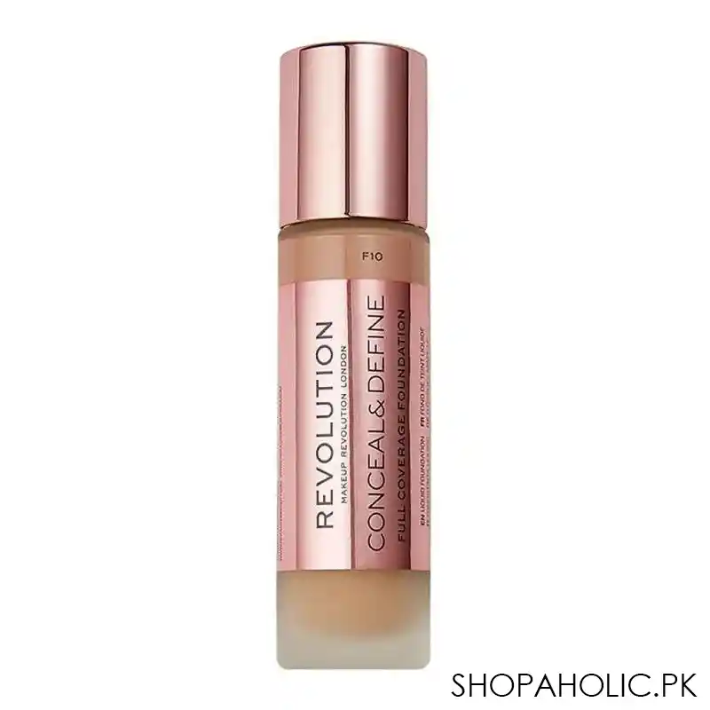 makeup revolution conceal & define full coverage foundation, f10 main image