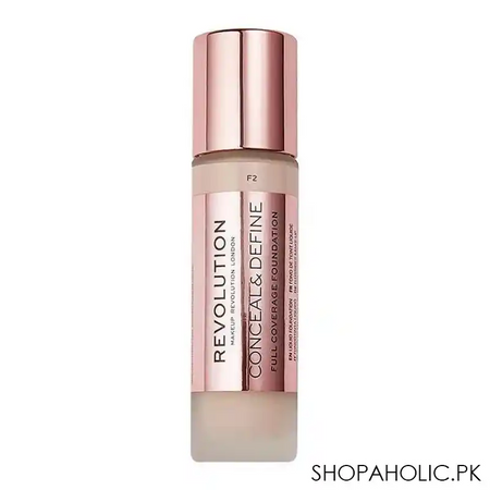 makeup revolution conceal & define full coverage foundation, f2 main image