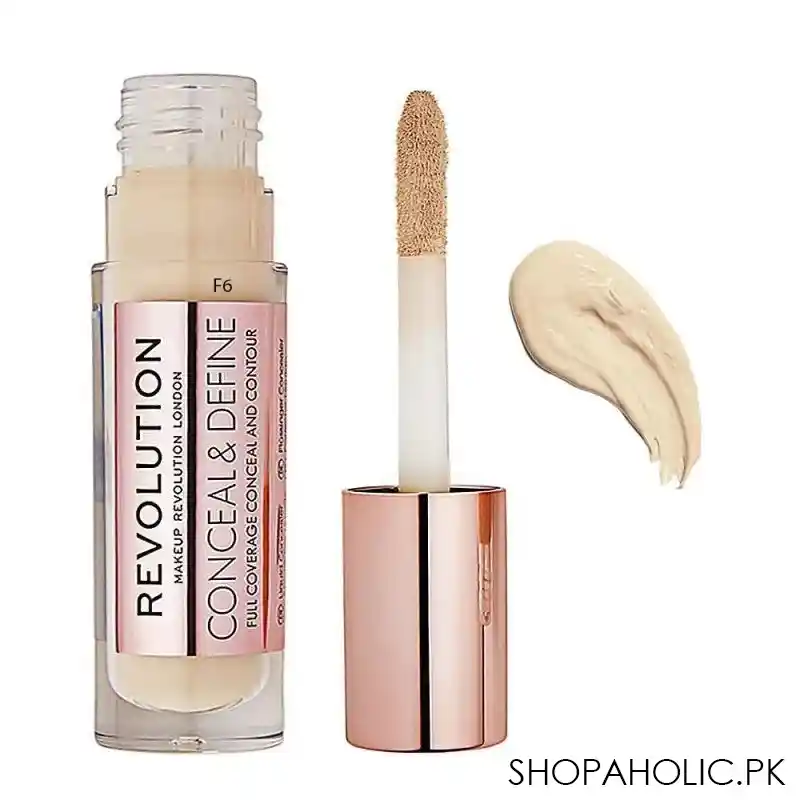 makeup revolution conceal & define full coverage foundation, f6 main image