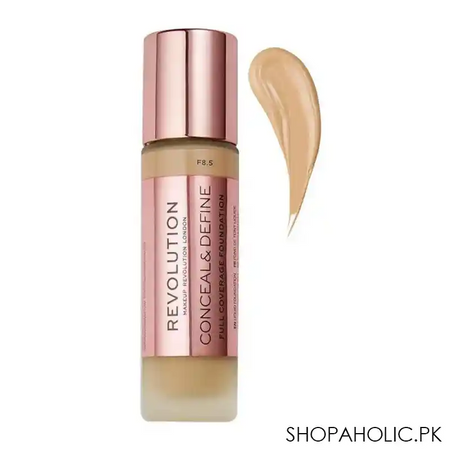 makeup revolution conceal & define full coverage foundation, f8.5 main image