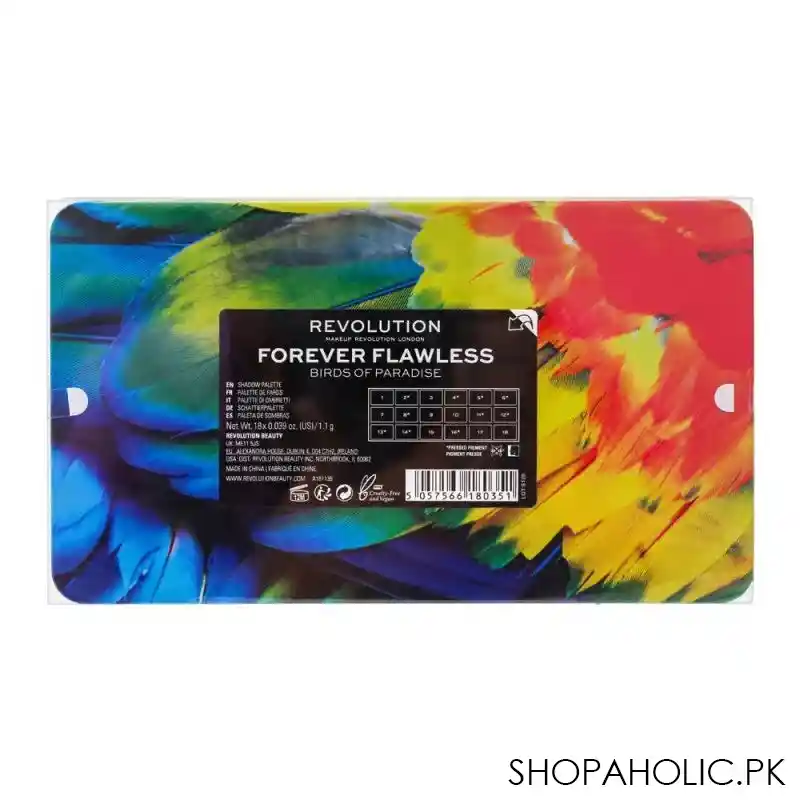makeup revolution forever flawless eyeshadow palette, birds of paradise, 18 shades image4