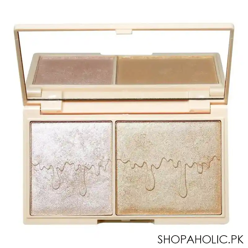 makeup revolution i heart duo highlight and illuminator rose gold glow, bronzer& highlighter main image