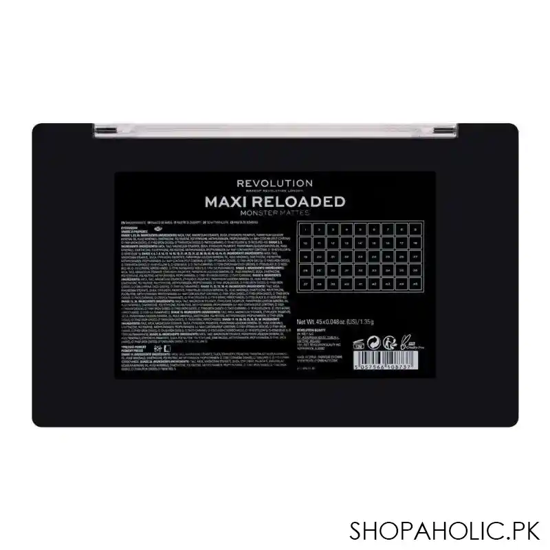 makeup revolution maxi reloaded eyeshadow palette, monster mattes, 45 pieces image4