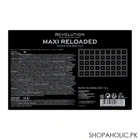 makeup revolution maxi reloaded eyeshadow palette, monster mattes, 45 pieces image5