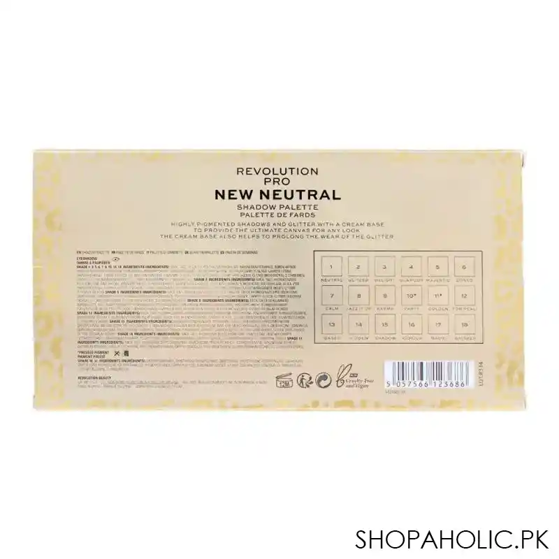 makeup revolution pro new neutral luxe eyeshadow palette, palette de fards, 18 pack image3