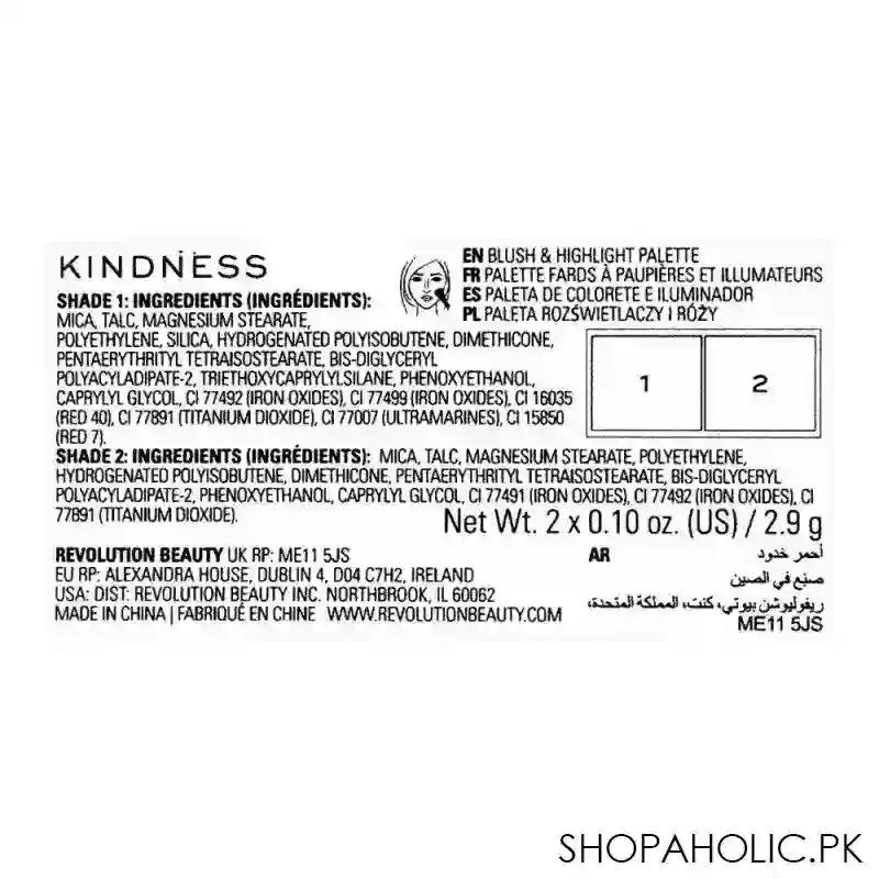 makeup revolution relove blushed duo blush & highlighter, kindness image4