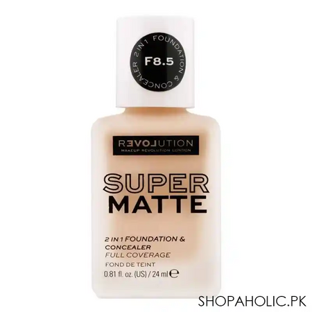 makeup revolution relove super matte 2 in 1 foundation & concealer, f8.5 main image