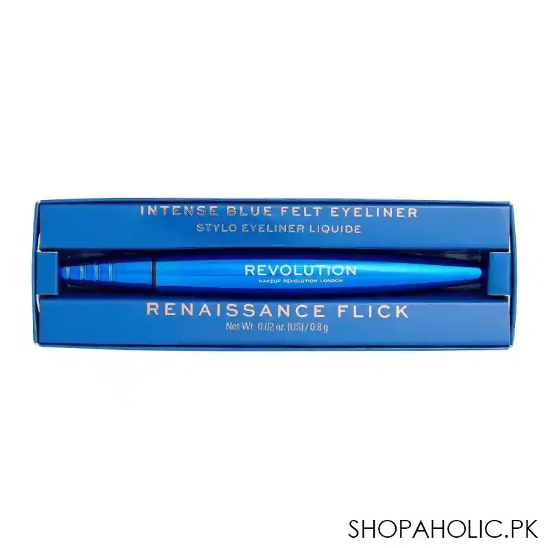 makeup revolution renaissance flick intense blue felt eyeliner, 0.8g image3