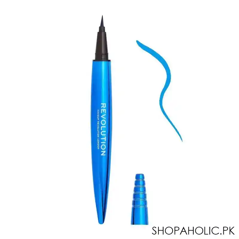makeup revolution renaissance flick intense blue felt eyeliner, 0.8g main image