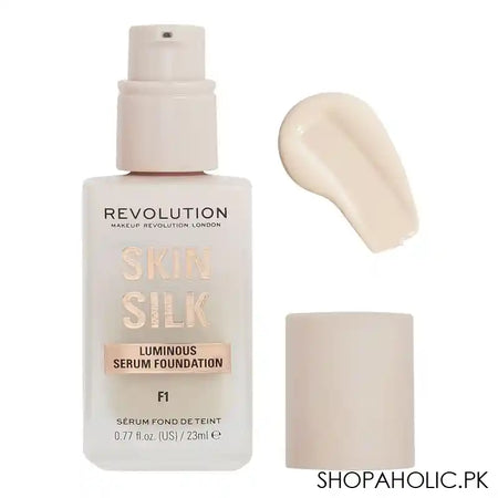 Makeup Revolution Skin Silk Luminous Serum Foundation, Cruelty-Free, Vegan, 23ml, F1 - Main Image