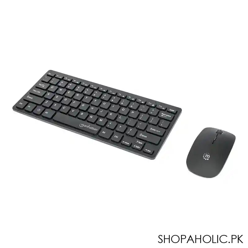 Manhattan Slim Wireless Keyboard And Optical Mouse Set 180443, Wireless Connection With USB-A Receiver, Multimedia Buttons - Main Image