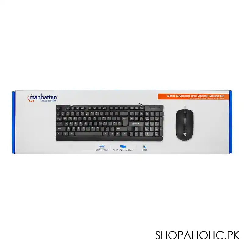 Manhattan Wired Keyboard And Optical Mouse Set, 180481 - Image 3