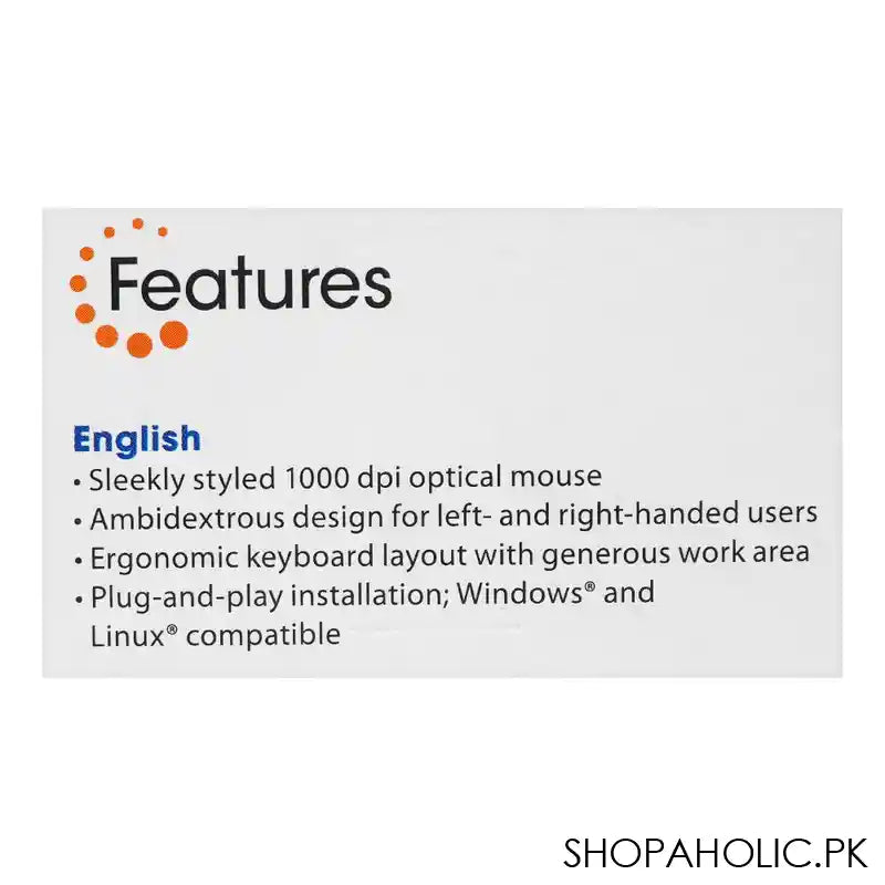 Manhattan Wired Keyboard And Optical Mouse Set, 180481 - Image 7