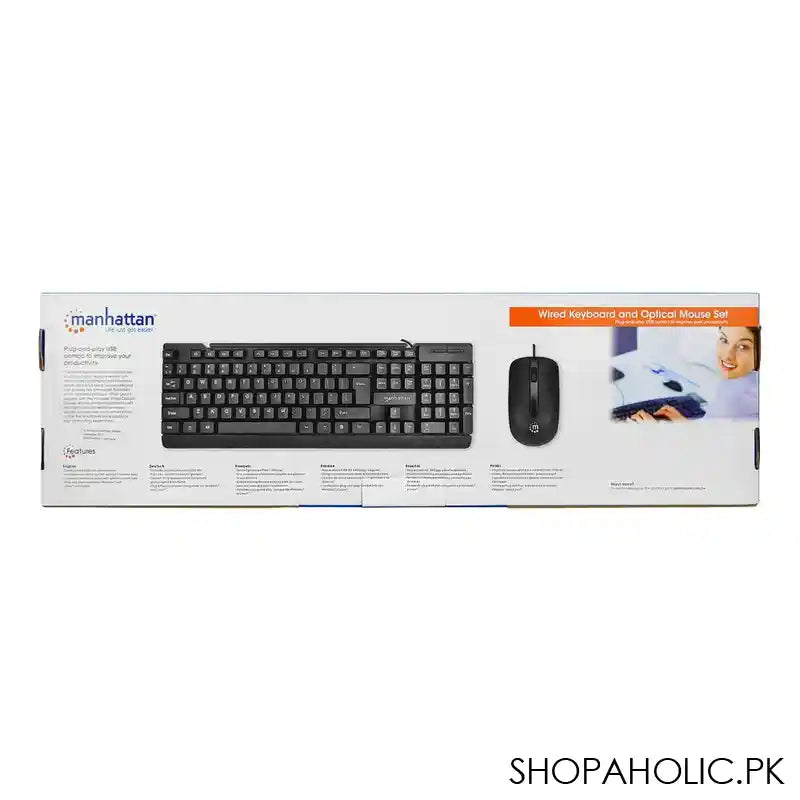 Manhattan Wired Keyboard And Optical Mouse Set, 180481 - Image 8