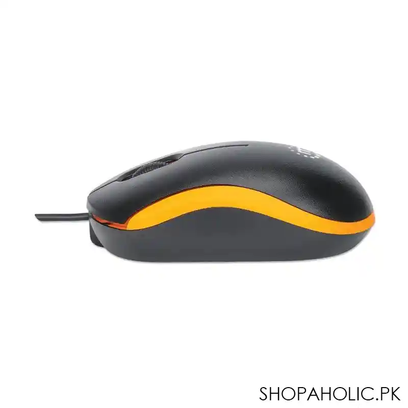 manhattan wired optical usb mouse, for right/left handed users, 3 buttons, black/orange, 190091 image2