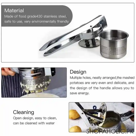manual stainless steel potato masher and fruit presser image4