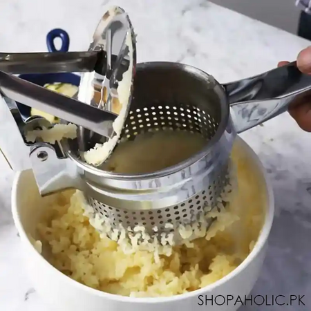 manual stainless steel potato masher and fruit presser image5