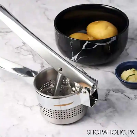 manual stainless steel potato masher and fruit presser main image