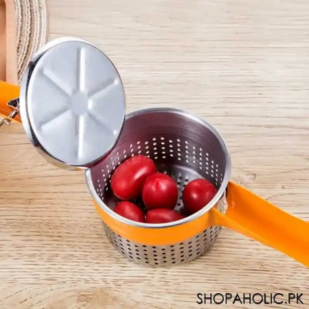 manual stainless steel potato ricer masher and fruit press squeezer image3