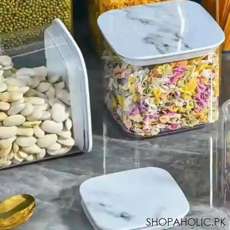 marble transparent storage jar image2