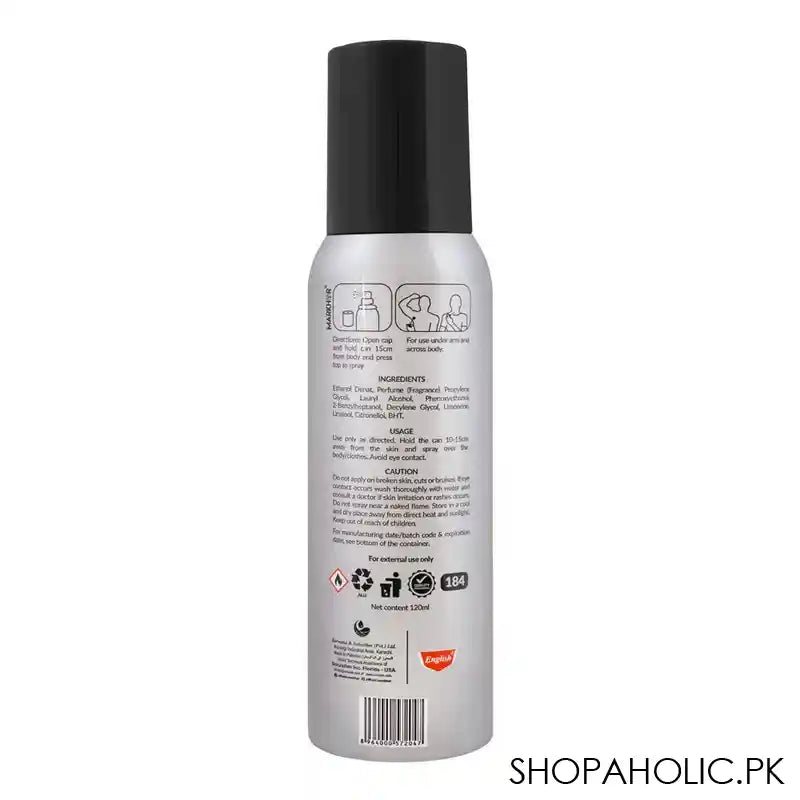 Markhor Code No Gas Body Spray, For Men, 120ml - Image 3