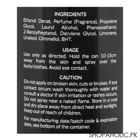 Markhor Noir No Gas Men Body Spray, 120ml - Image 3