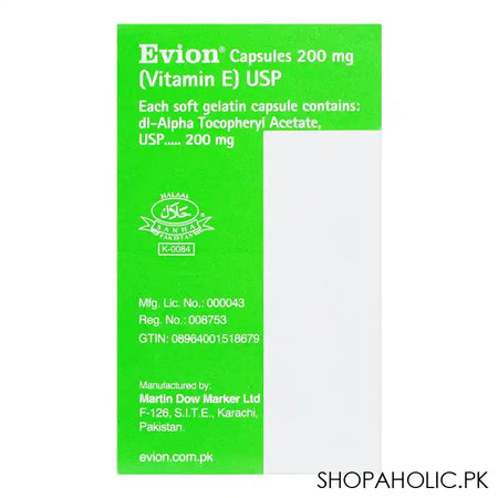 Martin Dow Evion Capsule Strip, 200mg, 10 Capsules - Main Image
