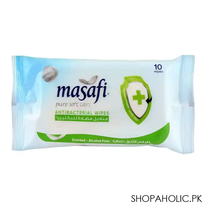 Masafi Anti-Bacterial Wipes, Scented, Alcohol Free, 10-Pack - Main Image