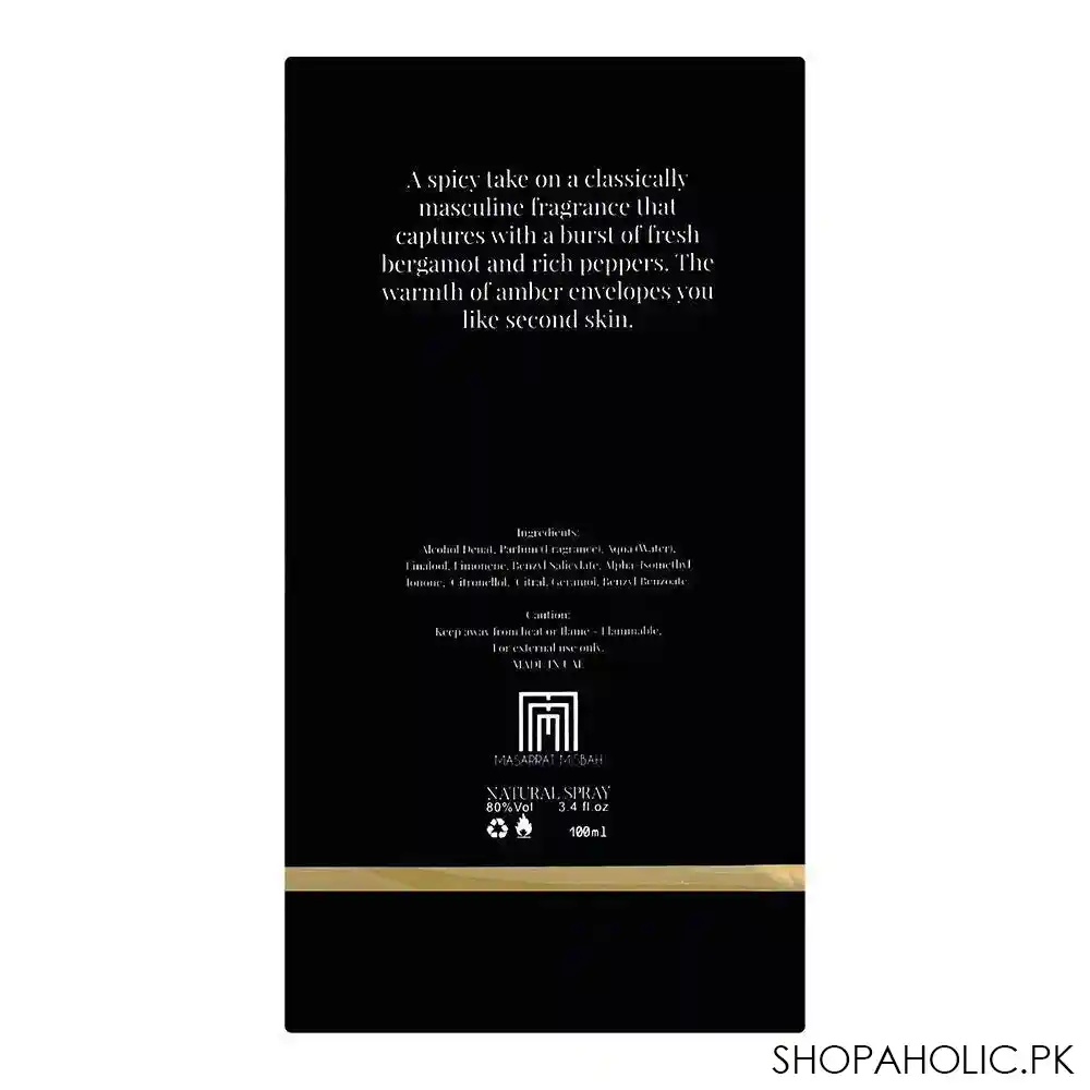 masarrat misbah noir eau de parfum, for men, 100ml image3