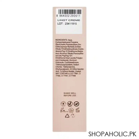 Masarrat Misbah Ultra Wear Flawless Foundation, Light Creme, 30ml - Image 2
