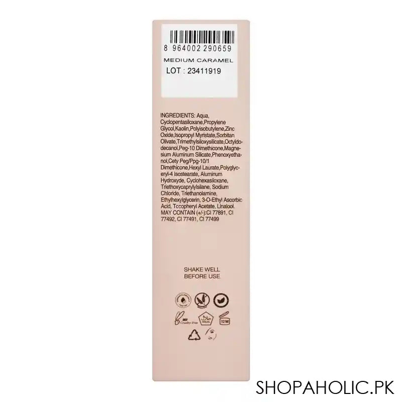 Masarrat Misbah Ultra Wear Flawless Foundation, Medium Caramel, 30ml - Image 2