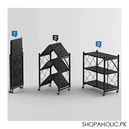 Matrix Foldable Kitchen Trolley, 12.5 x 27.5 x 13.5 Inches - Image 3