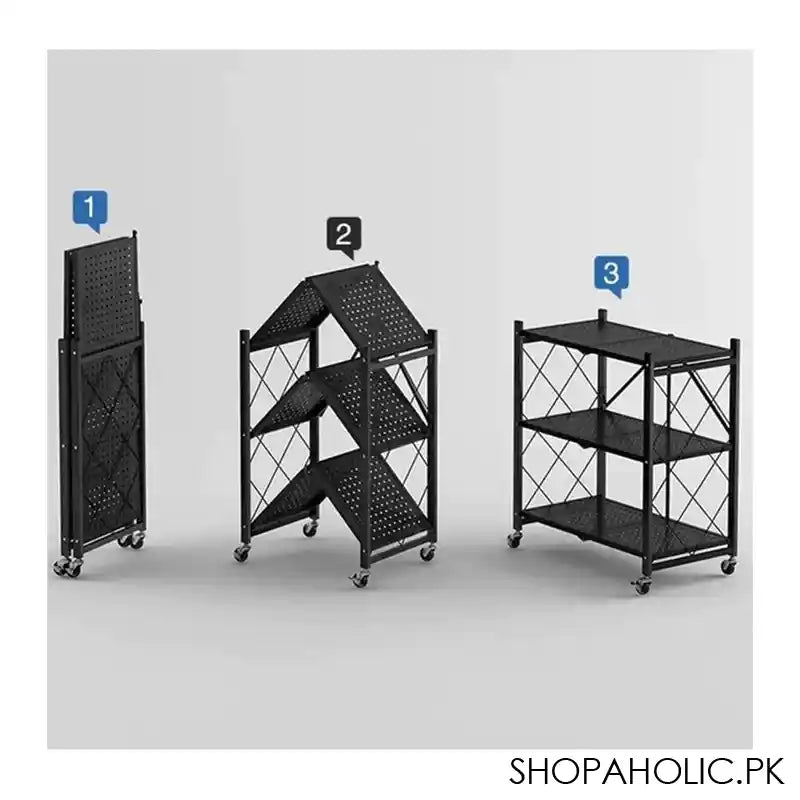 Matrix Foldable Kitchen Trolley, 12.5 x 27.5 x 13.5 Inches - Image 3