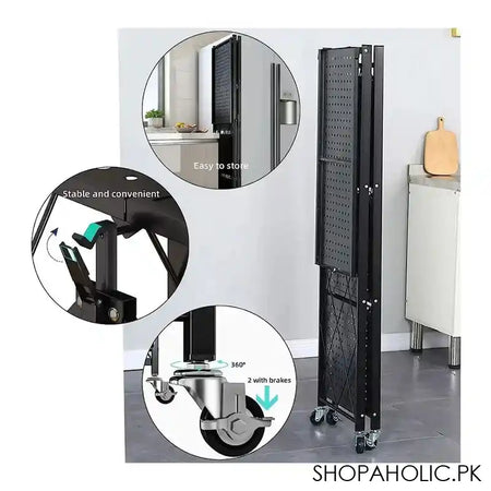 Matrix Foldable Kitchen Trolley, 12.5 x 27.5 x 13.5 Inches - Image 6