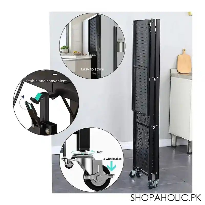 Matrix Foldable Kitchen Trolley, 12.5 x 27.5 x 13.5 Inches - Image 6