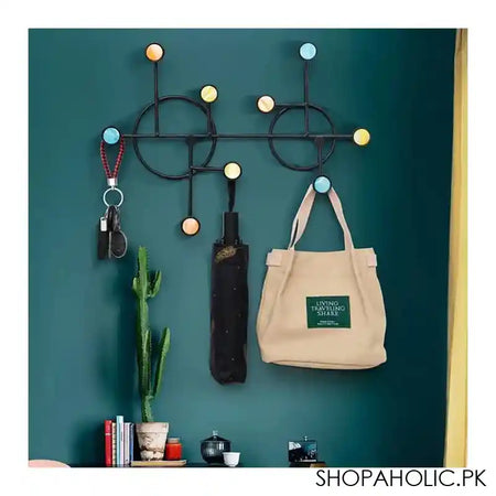 Matrix Nordic Style Wall Rectangle Shelf With Hooks - Main Image