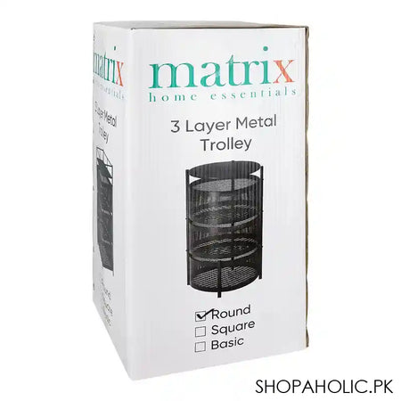 Matrix Premium Round 3 Layer Metal Trolley - Image 2