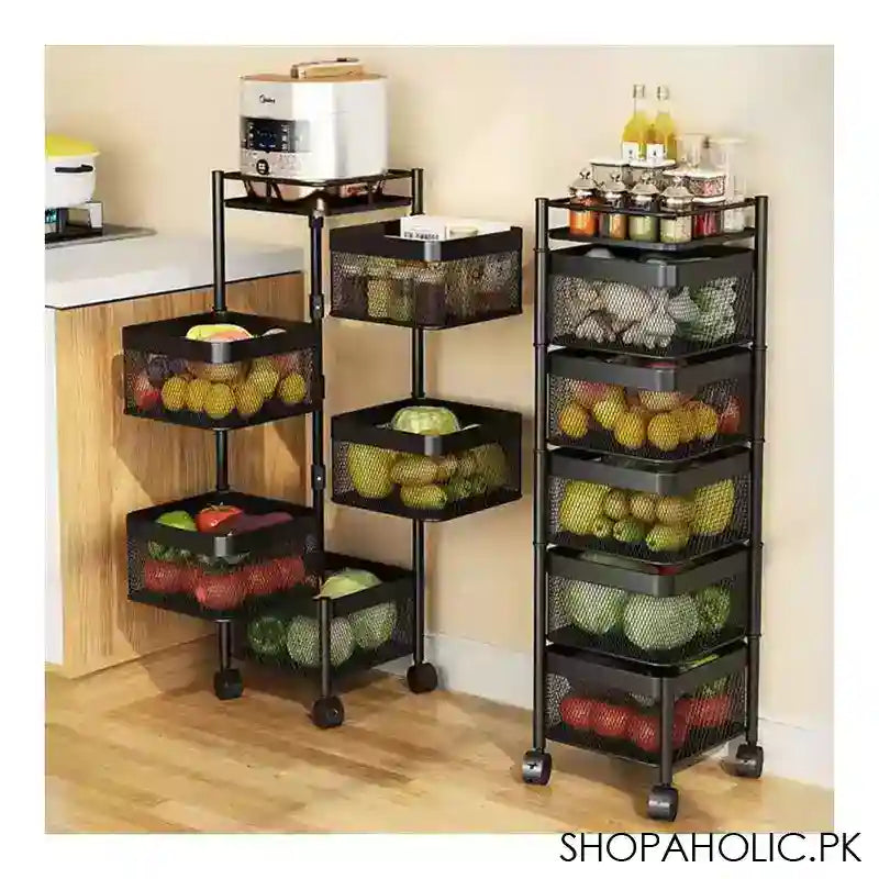 Matrix Premium Square Metal Trolley, 93.5 x 27 x 27 cm, 5 Layer - Image 3
