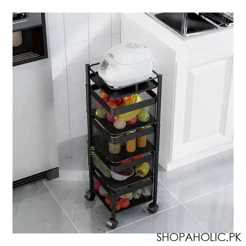 Matrix Premium Square Metal Trolley, 93.5 x 27 x 27 cm, 5 Layer - Image 4