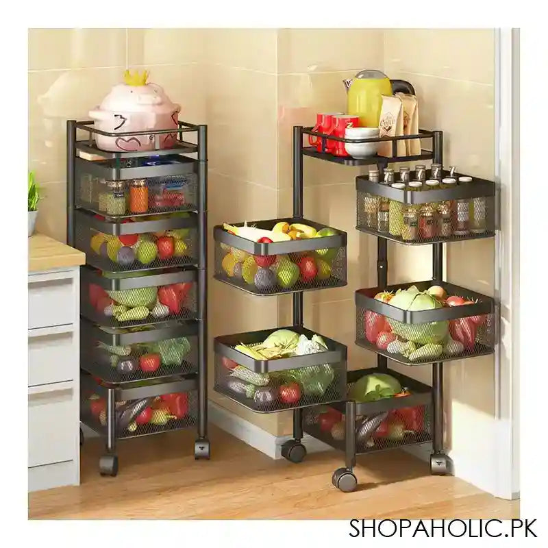 Matrix Premium Square Metal Trolley, 93.5 x 27 x 27 cm, 5 Layer - Image 5