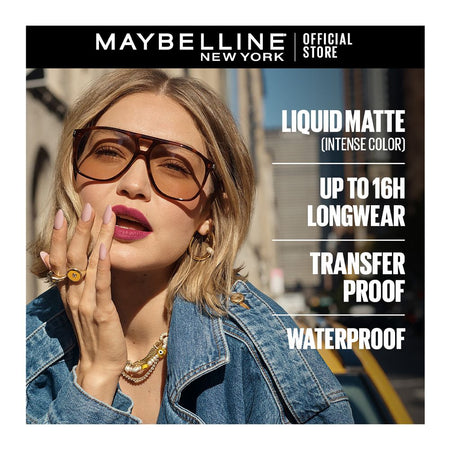 Maybelline New York Superstay Matte Ink Lipstick 16HR Long-Lasting, High Pigment, Waterproof - 80 Ruler - Image 4