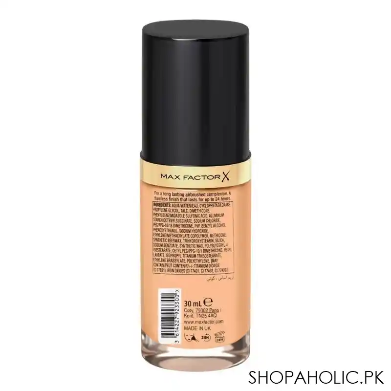 max factor facefinity all day flawless airbrush finish, 3 in 1 foundation, w62, warm beige image2