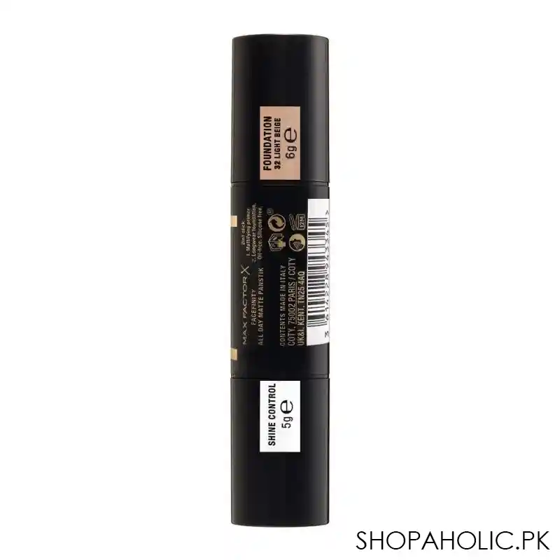 max factor facefinity all day matte panstik foundation & shine control, 32 light beige image2