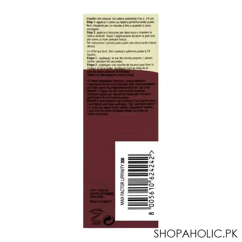 max factor lipfinity, 300 essential pink, lip color image3