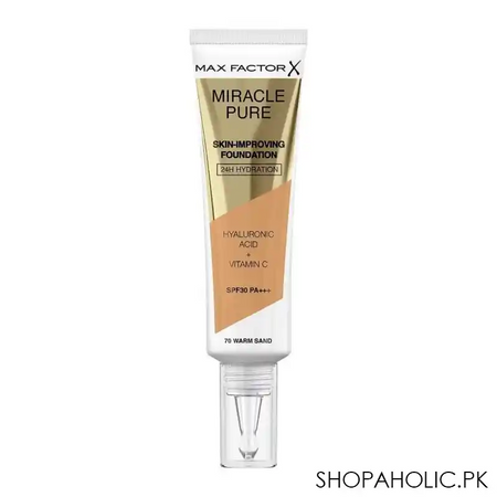 max factor miracle pure 24h skin improving foundation, 70 warm sand main image