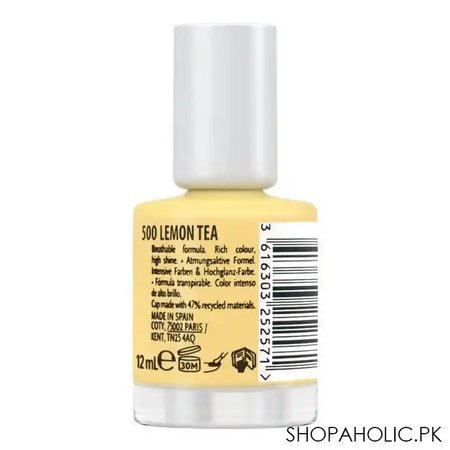 max factor miracle pure plant based & vegan nail polish 12ml, 500, lemon tea image2